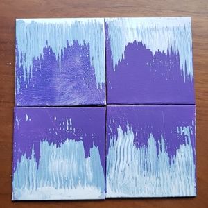 Original Hand-Painted Wall Art !!SET OF FOUR!!- Acrylic on Canvas Board